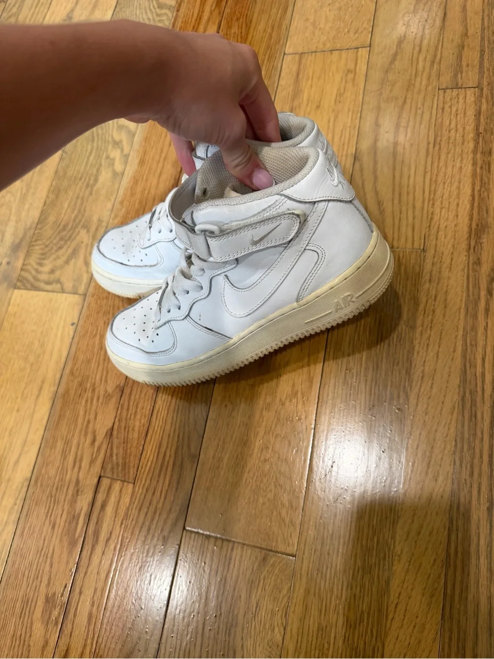 Nike White High-Top Sneakers with Cream Sole